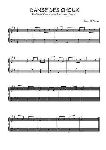 Téléchargez l'arrangement pour piano de la partition de Danse des choux en PDF